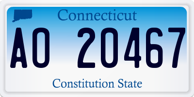 CT license plate AO20467