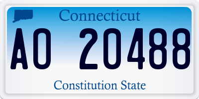 CT license plate AO20488