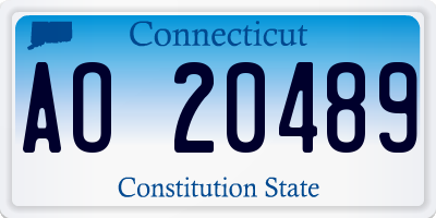 CT license plate AO20489