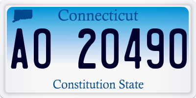 CT license plate AO20490