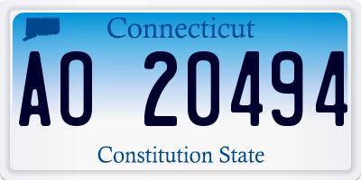 CT license plate AO20494