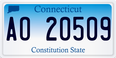 CT license plate AO20509