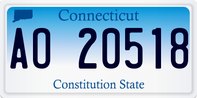 CT license plate AO20518