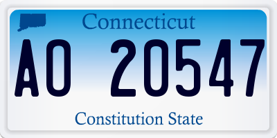 CT license plate AO20547