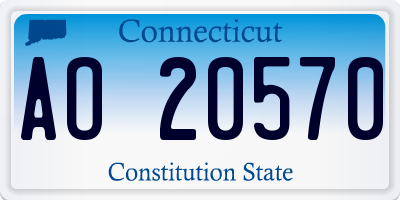 CT license plate AO20570