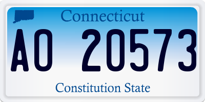 CT license plate AO20573