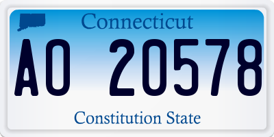CT license plate AO20578