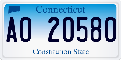 CT license plate AO20580
