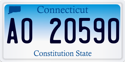 CT license plate AO20590