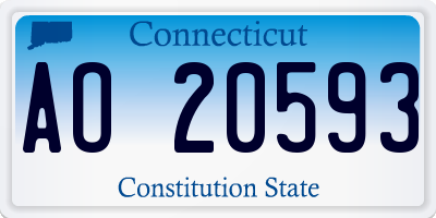 CT license plate AO20593