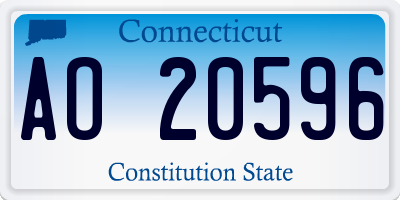 CT license plate AO20596