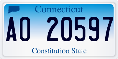 CT license plate AO20597