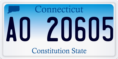CT license plate AO20605