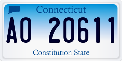 CT license plate AO20611