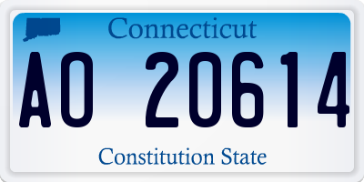 CT license plate AO20614