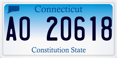 CT license plate AO20618