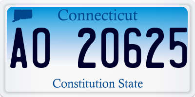 CT license plate AO20625