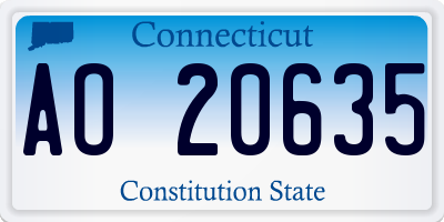 CT license plate AO20635