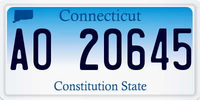 CT license plate AO20645