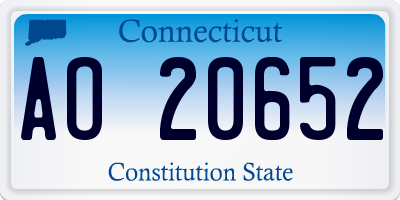 CT license plate AO20652