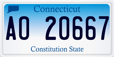 CT license plate AO20667