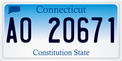CT license plate AO20671