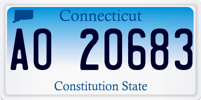 CT license plate AO20683