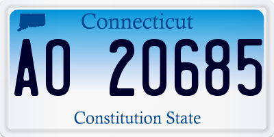 CT license plate AO20685