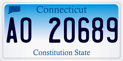 CT license plate AO20689