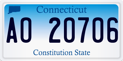 CT license plate AO20706
