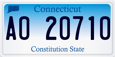 CT license plate AO20710