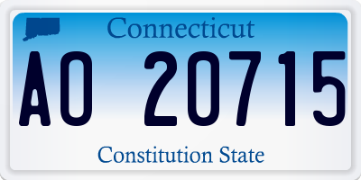 CT license plate AO20715
