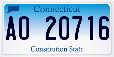 CT license plate AO20716