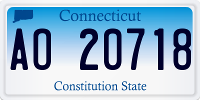 CT license plate AO20718