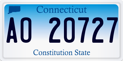 CT license plate AO20727