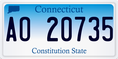 CT license plate AO20735