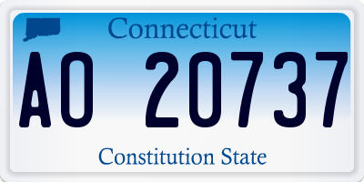 CT license plate AO20737