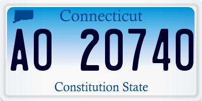 CT license plate AO20740