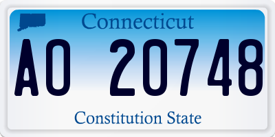CT license plate AO20748