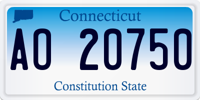 CT license plate AO20750