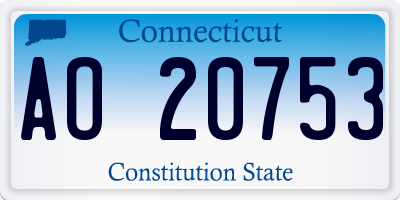 CT license plate AO20753
