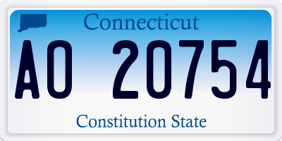 CT license plate AO20754