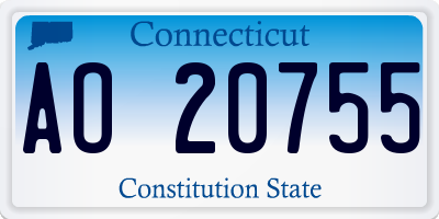 CT license plate AO20755