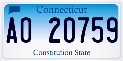 CT license plate AO20759