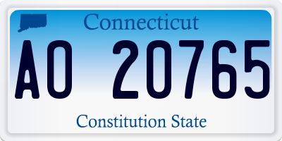 CT license plate AO20765