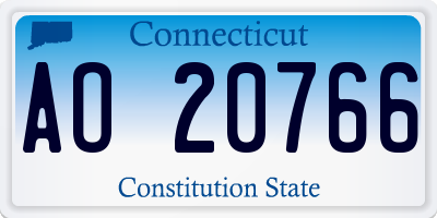 CT license plate AO20766