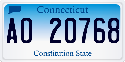 CT license plate AO20768