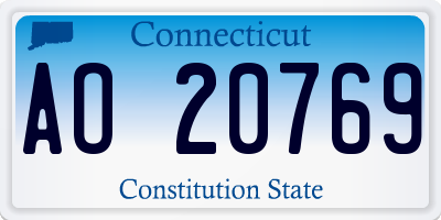 CT license plate AO20769