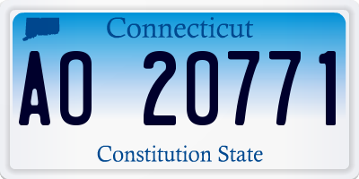 CT license plate AO20771