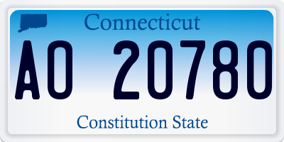 CT license plate AO20780